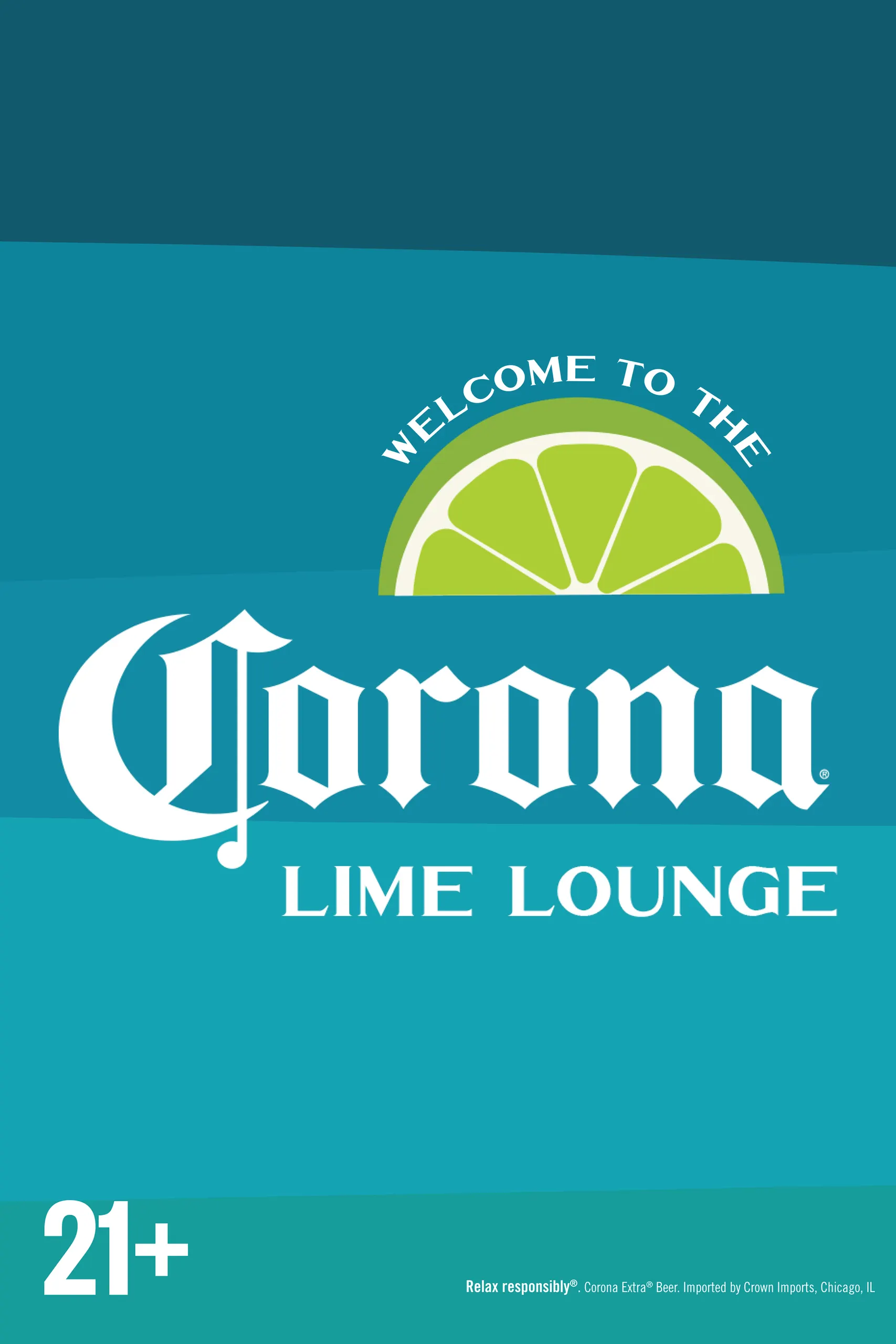 Corona | Sea Hear Now — Lime Lounge welcome sign design with layered wave color bands