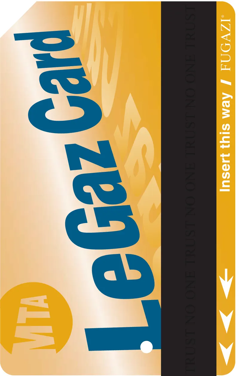 Fugazi — LeGaz Card, a logo study riffing on the NYC MTA MetroCard