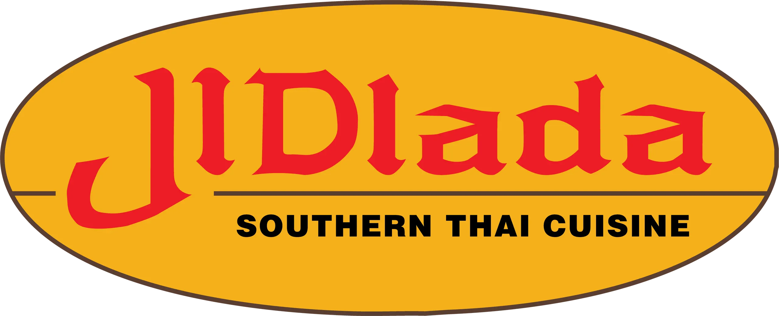 JIDlada — rebuilt oval sign artwork matching Jitlada’s original custom typography